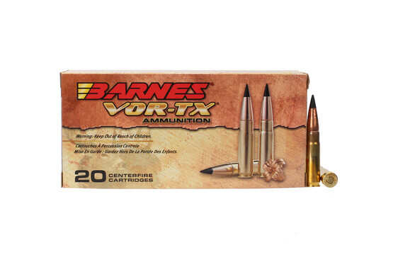 Barnes VOR-TX 300 BLK 120 Gr TAC-TX BT Ammo comes in a box of 20